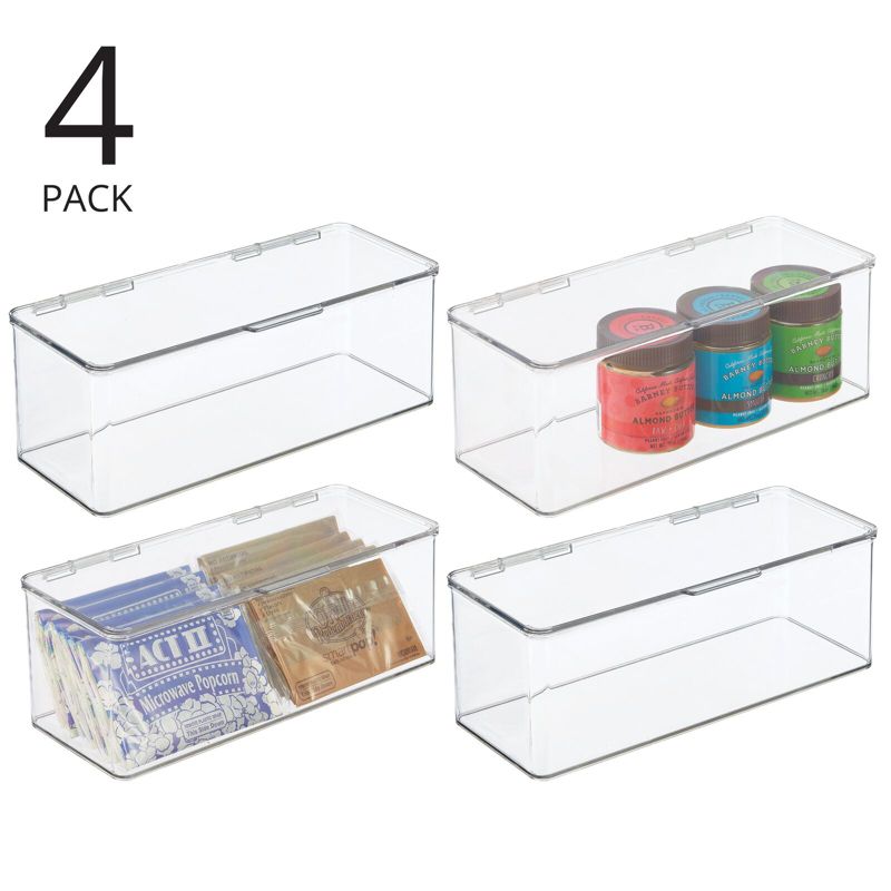 mDesign Kitchen Pantry/Fridge Storage Organizer Box - Hinged Lid, 2 of 9
