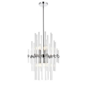 Elegant Lighting Sienna 17 inch crystal rod pendant in chrome - 1 of 4