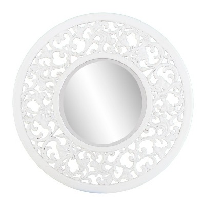 31.75" x 31.75" Hingris Decorative Wall Mirror Whitewashed - Southern Enterprises