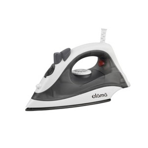 Elama Dry/Steam Cloths Iron in White with Non-Stick Soleplate and ...