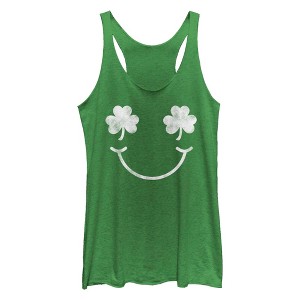Women's Lost Gods Shamrock Smile Racerback Tank Top - 1 of 4
