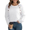Garvee Women's Sweater Casual Long Sleeve Crewneck Button Knit Pullovers Sweaters Tops - 2 of 4