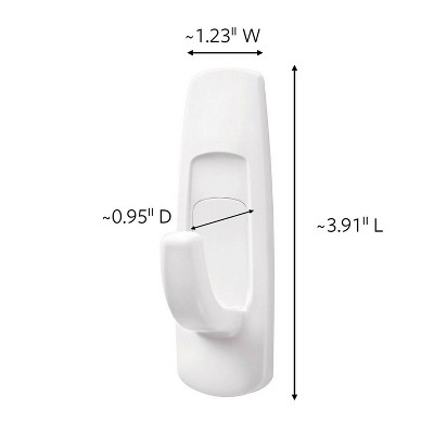 Command Large White Utility Hooks with Strips, 6-Pack