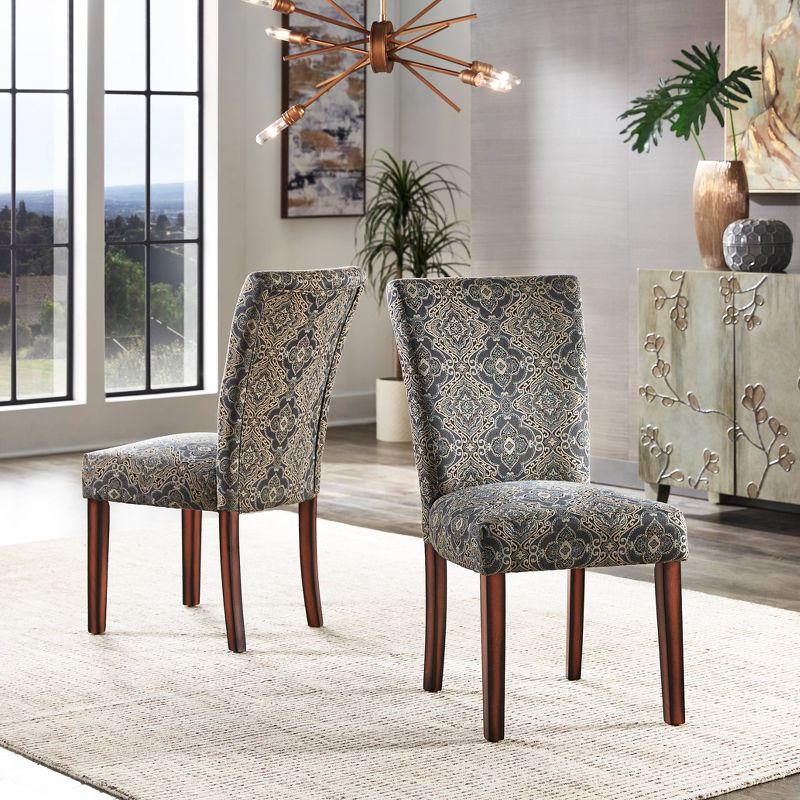 Set of 2 Reeves Print Parsons Dining Side Chairs Damask - Inspire Q, 3 of 10