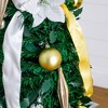 Nearly Natural 5' Pre-Lit Artificial Pop up Christmas Tree with Gold and Silver Ornaments and Ribbons - 3 of 4