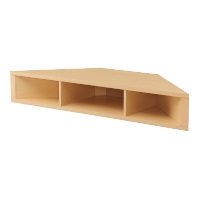 Maple Corner Floating TV Console with Open Shelves