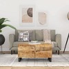 vidaXL Rectangular Coffee Table - Solid Mango Wood & Engineered Wood - Brown Light Industrial Style with Spacious Storage - 2 of 4