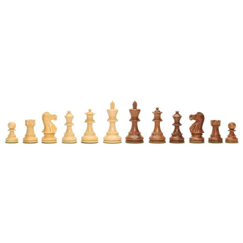 WE Games Wooden English Chess Pieces, Weighted with 3.5 inch King, 3 of 4