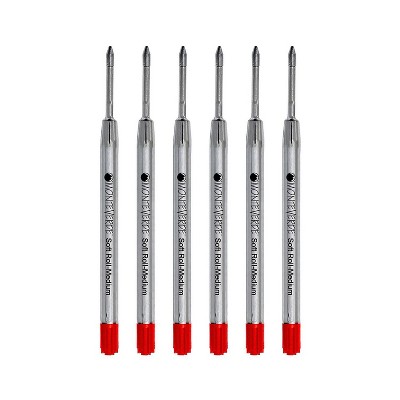 Monteverde Ballpoint Pen Refill Medium Point Red Ink 6 Pack (P133RD)