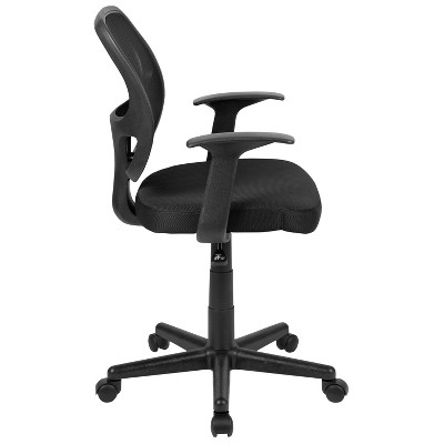 Sleek Mid-Back Black Mesh Swivel Task Chair with Lumbar Support