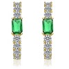Sophisticated 14K Gold Plated Inside-Out Hoop Earrings Adorned with Clear Cubic Zirconia for a Sparkling and Elegant Statement - 3 of 3