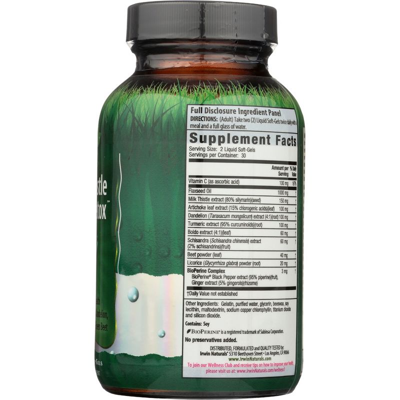 Irwin Naturals Herbal Supplements Milk Thistle Liver Detox Softgel 60ct, 2 of 3