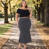 Agnes Orinda Women's Plus Size High Waist Long Bodycon Mermaid Casual Flowy Skirts - 3 of 4