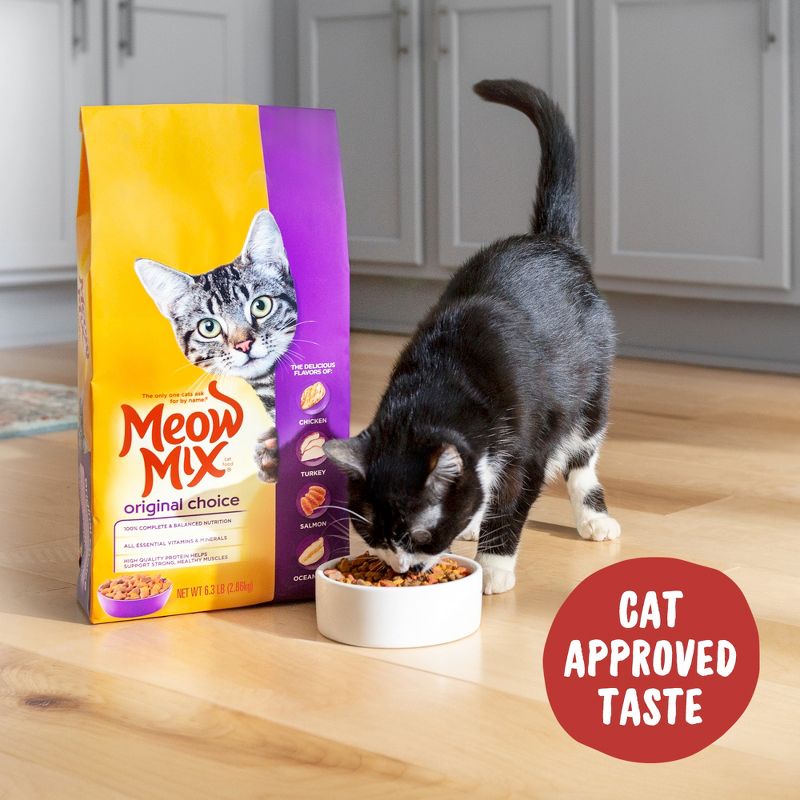 Meow Mix Original Choice with Flavors of Chicken, Turkey, Salmon & Ocean Fish Adult Complete & Balanced Dry Cat Food, 4 of 6
