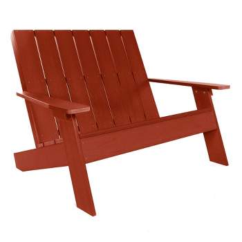 Italica Double Wide Modern Adirondack Chair - Rustic Red - highwood