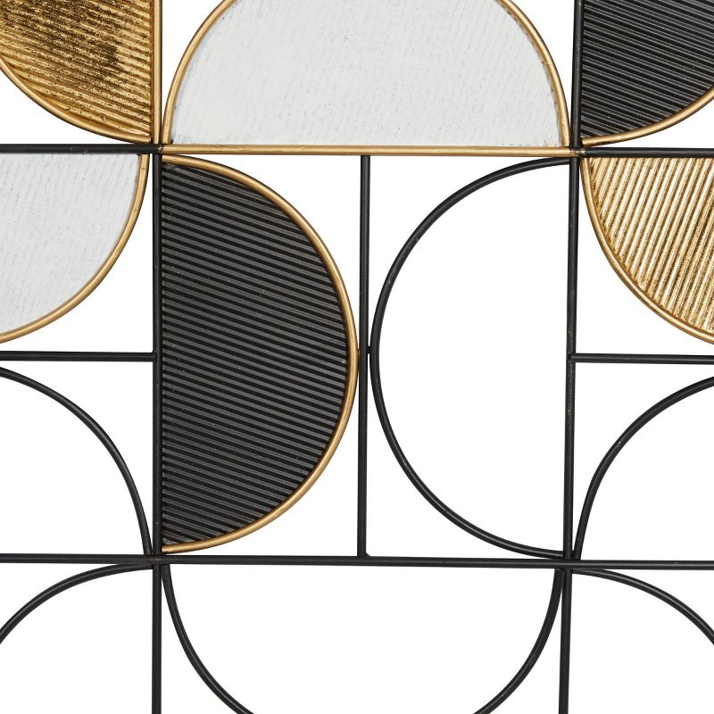 Metal Geometric Half Moon Wall Decor with Gold Detailing Black - Olivia &#38; May, 3 of 5