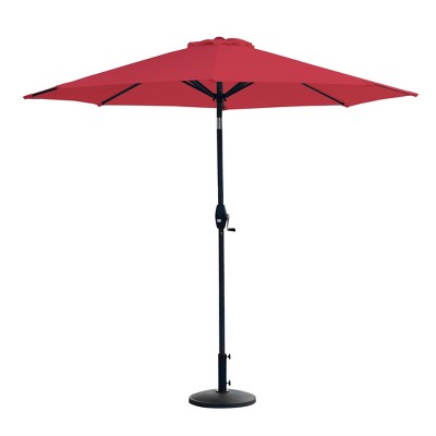 WestinTrends 9 Ft Outdoor Patio Market Table Umbrella with Round Resin Base
