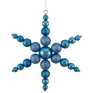 Northlight Shatterproof 3-Finish Snowflake Commercial Christmas Ornament - 18" - Blue - 1 of 4