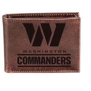 Evergreen NFL Washington Commanders Brown Leather Bifold Wallet Officially Licensed with Gift Box - 1 of 1