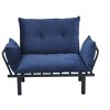 TiramisuBest Metal Legs Futon Loveseat, Black Chenille Upholstery, Compact 2-Seater Sofa, Durable Metal Frame, Easy Assembly - 2 of 4