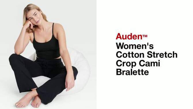 Women's Cotton Stretch Crop Cami Bralette - Auden™, 2 of 6, play video