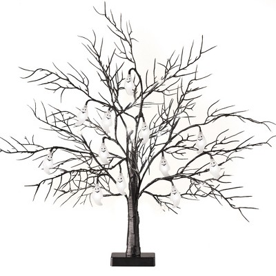 Collections Etc Collections Etc LED Lighted Halloween Ghost Tabletop Tree Decoration 4 X 4 X 1.10 Multi