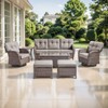 Belord Outdoor Patio Furniture Set with 5" Thick Cushions, Brown Wicker 7 Piece Patio Furniture Set with Swivel Gliding Rocker Chairs and Sofa Couch - 3 of 4