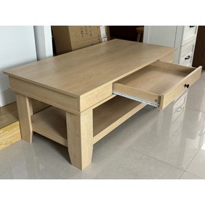Garvee Coffee Table with Drawer 47.24" Center Table with Open Shelf  Large Living Room Table - 1 of 4