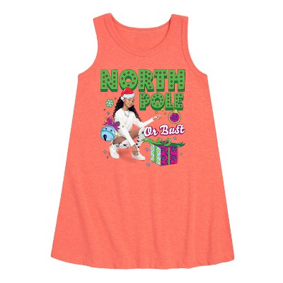 - Nickelodeon - North Pole Or Bust Graphic Sleeveless Aline Dress