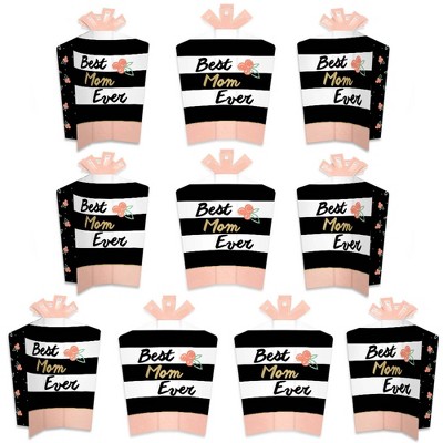 Big Dot of Happiness Best Mom Ever - Table Decorations - Mother's Day Party Fold and Flare Centerpieces - 10 Count