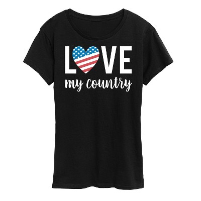 Women's - Instant Message - Love My Country Short Sleeve Graphic T-Shirt
