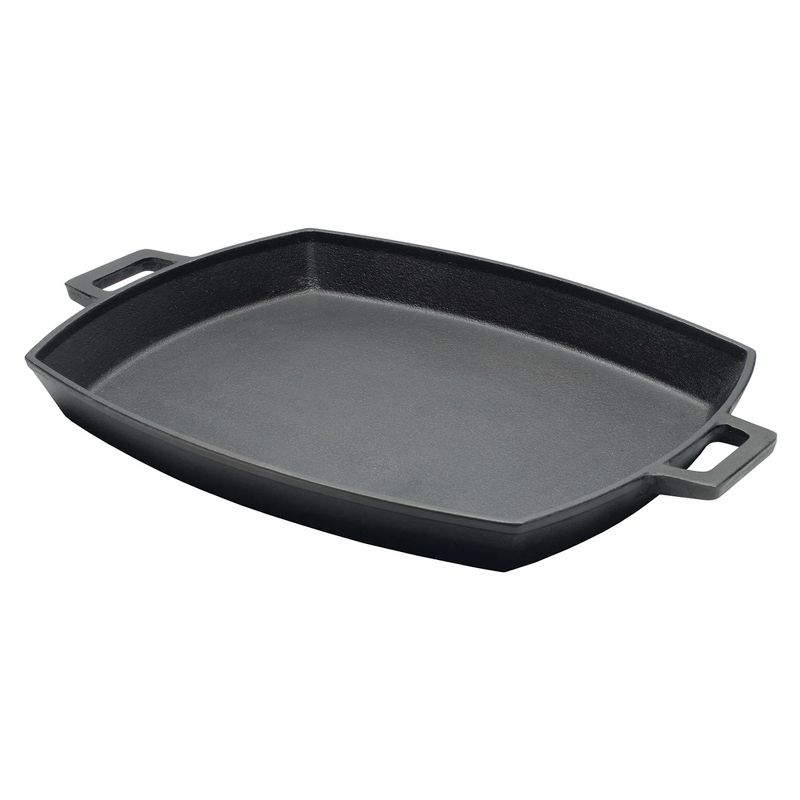 Bayou Classic 12 x 14 Inch Heavyweight Even-Heating Oven & Broiler Safe Cast Iron Shallow Skillet Pan with Wide Loop Handles for Cooking or Baking, 3 of 8