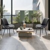 Coucheta Set of 2 Faux Leather Dining Chairs, Mid-Century Modern Armless Chair with Metal Legs, Upholstered Seat for Kitchen & Dining Room - 4 of 4