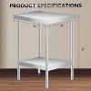 Stainless Steel Work Table with Adjustable Undershelf - Heavy Duty Metal Prep Table for Commercial Kitchen, Restaurant, Hotel - 3 of 4