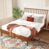 KWPZQEB Mid Century Queen/King Size Bamboo Platform Bed, Bed Frame with Tall Headboard & Wooden Slats Support, No Box Spring Needed, Easy Assembly - 3 of 4