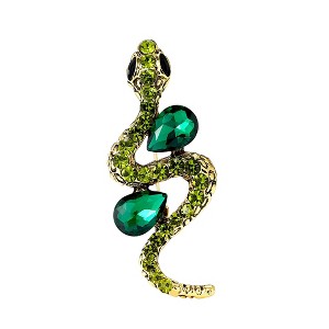 Anna-Kaci Crystal Rhinestone Snake Brooch Necklace for Halloween and Cosplay - 1 of 4