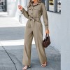 Women's Long Sleeve Belted Wide Leg Elegant Utility Jumpsuit - Cupshe - 2 of 4