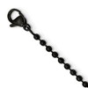 Black Bow Jewelry Men's Black Plated Stainless Steel Brushed Domed Cross Necklace, 24 In - 2 of 4