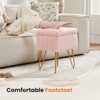 Storage Ottoman,Modern Square Footrest with Soft Padded Seat, Faux Fur Footstool with Metal Legs,Accent Small Table for Hallway, Living Room - 4 of 4