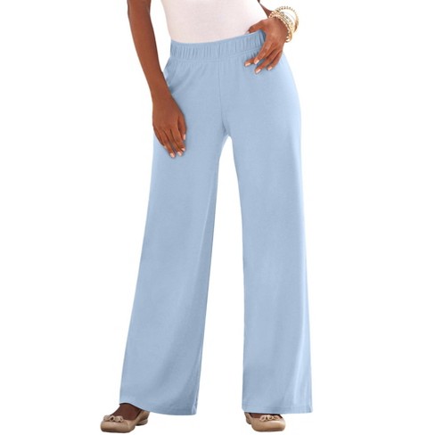 Roaman's Women's Plus Size Petite Soft Knit Capri Pant - 5x, Blue : Target