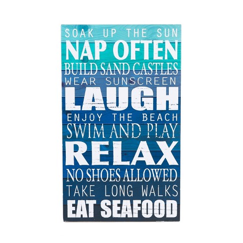 Beachcombers Soak Up The Sun Coastal Plaque Sign Wall Hanging Decor Decoration For The Beach 9.375 x 15.75 x 1 Inches. - image 1 of 2