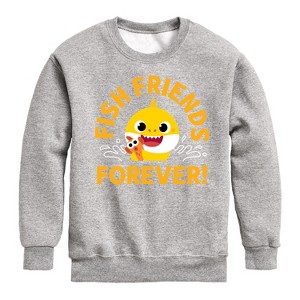 Boys' - Baby Shark - Fish Friends Forever Graphic Long Sleeve Fleece Sweatshirt - 1 of 4