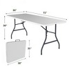 Vipbear 6Ft Folding Table - Fold-in-Half,White Indoor/Outdoor Utility Table for Picnics, Parties & Camping,Lightweight & Easy Clean Surface - 2 of 4