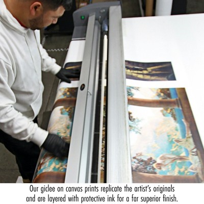 Medium Gold Framed Canvas Replica of Michelangelo's Creation