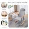 Adjustable Headrest Glider Rocking Chair with High Backrest, Plush Seat Cushion, and Ergonomic Design for Nursery - 4 of 4
