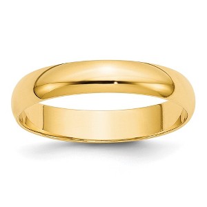 Black Bow Jewelry 2mm to 6mm 14K Yellow Gold Lightweight Half Round Standard Fit Band - 1 of 4