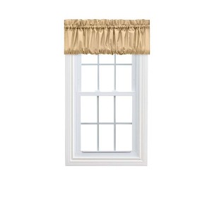 Ellis Stacey Solid Color Window 1.5" Rod Pocket High Quality Fabric Balloon Valance 60"x15" Almond - 1 of 4