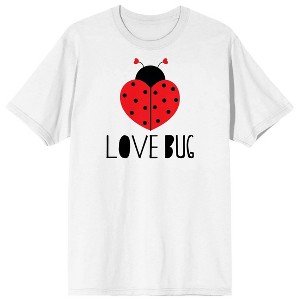 V Day Love Bug Crew Neck Short Sleeve Women's White T-shirt - 1 of 3