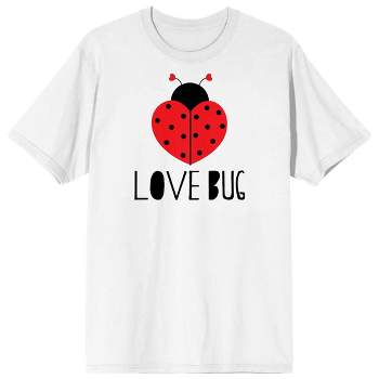 V Day Love Bug Crew Neck Short Sleeve Women's White T-shirt