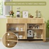 Gikpal 55’’ Modern Fluted Sideboard Cabinet, Entryway Table, Wooden Dresser for Bedroom with 2 Drawers & 2 Adjustable Shelves, Dining Room, Kitchen - 3 of 4